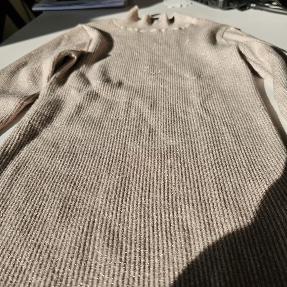 SNIDEL Lamé Rib Knit Long Sleeve Turtle Neck - size F (ONE SIZE), approx. XS-M - Picture 5 of 8